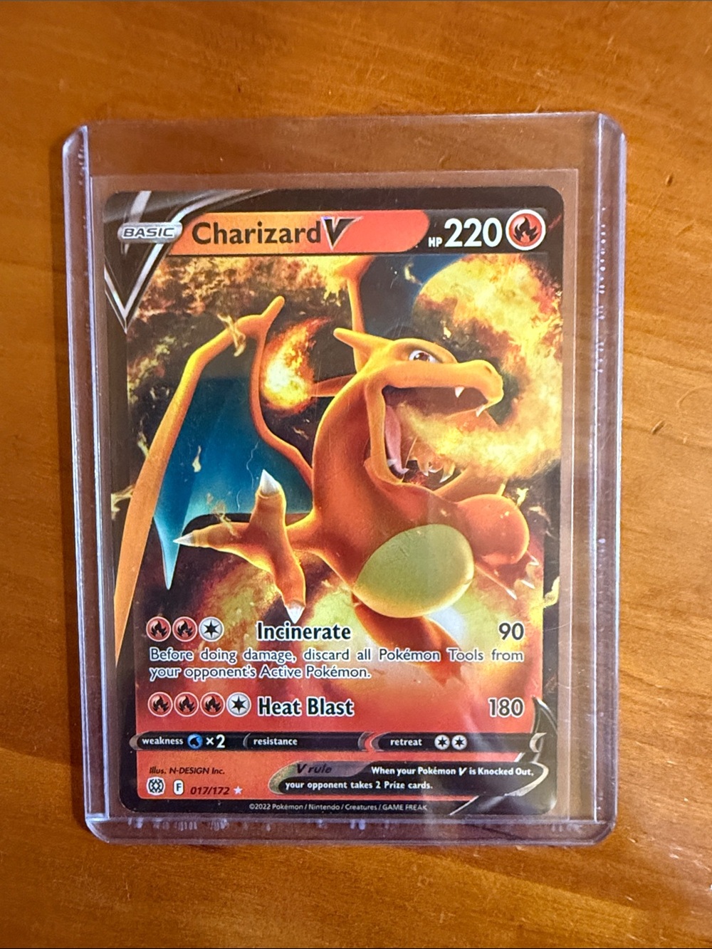 Pokemon Charizard V Red Orange Fire Trading Card